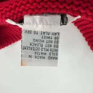 Vintage Koret Sweater Vest Women M Red Cotton Knit Argyle Tree House Cottagecore thumbnail 5