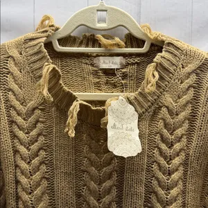 Altar'd State NWT Tan Fringed Cable Knit Sweater thumbnail 2
