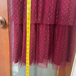 Lulu’s Sweetheart Burgundy Bustier Tulle Tier Polka Dot Cocktail Party Dress NWT thumbnail 10