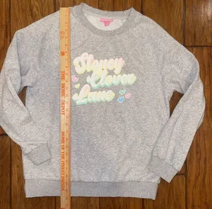 Stoney Clover Lane Heather Gray Sweatshirt top shirt woman’s large EUC thumbnail 1