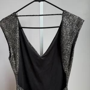 Symphony sz M black gold specked backless mini‎ party dress thumbnail 7