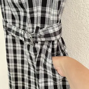Hollister Y2K School Girl Preppy Black White Plaid Mini Romper Dress Size‎ M NEW thumbnail 4