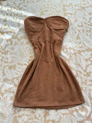 By The Way Brown Suede Mini Dress Faux Suede Western Boho XXS thumbnail 4