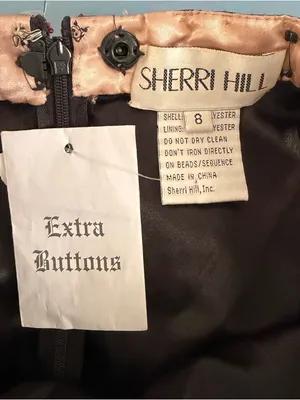 NWT Sherri Hill‎ Vintage Beaded Embroidered Black Tulle Prom Homecoming Skirt thumbnail 5