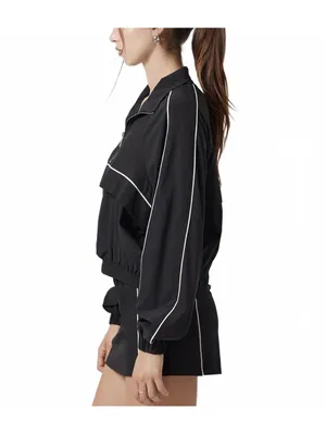 Pacsun PAC 1980 Active Cropped Half Zip Windbreaker Track Jacket NWT Black XS thumbnail 4
