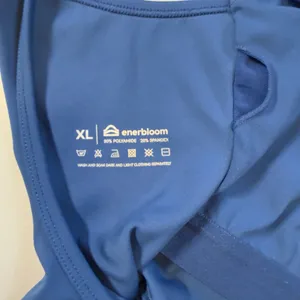 Enerbloom Blue Active Romper Cross Back Athletic Bodysuit w/Pockets XL Exercise thumbnail 7