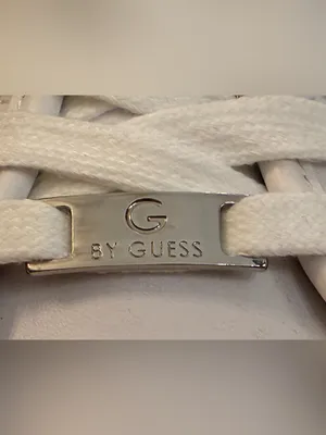 Guess Brand Classic White Leather Lace-Up Sneakers - Women Size 7.5 thumbnail 6