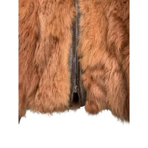Vintage Genuine Rabbit Fur Coat Jacket Small Made In Korea Variegated RN66109 thumbnail 2