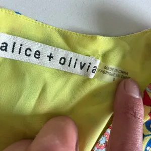 Alice + Olivia Yellow‎ Floral Flutter Sleeve V-Neck Mini Dress Size 0 thumbnail 6