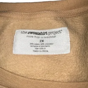 The Sweatshirt Project Tan Oversized Boxy Cropped Sweatshirt Pockets 2X GUC thumbnail 3
