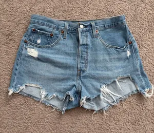 Levi’s 501 Denim Shorts High-Rise Distressed thumbnail 1