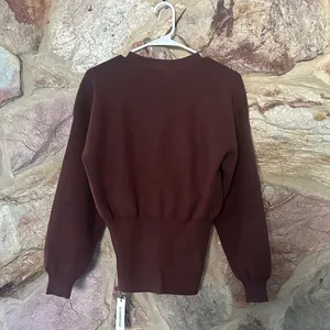 Commense Golden Button Plain Cardigan size small Brown thumbnail 6