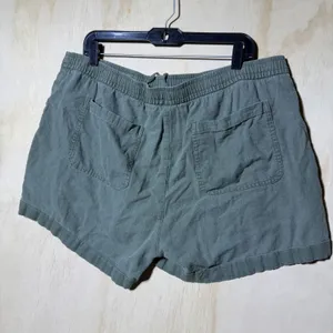 Old Navy Womens XL High Rise Linen Blend Shorts Sage Green Pull On Drawstring thumbnail 5