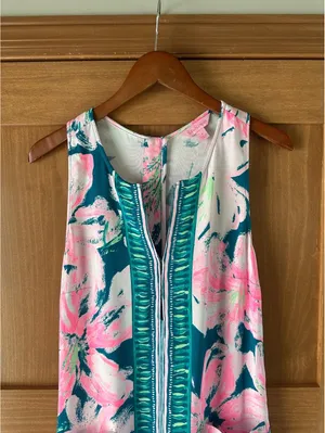 Lilly Pulitzer Carlotta Shift Dress in Tidal Wave Pans Garden Women’s size 4 thumbnail 3