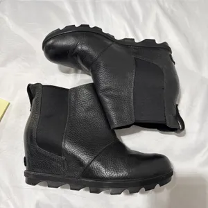SOREL Boots Womens Sz 10 Black Joan of Arctic Wedge II Chelsea Ankle Pull On thumbnail 4
