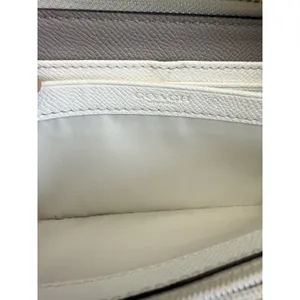 EUC COACH Bicolor Accordion Zip Around Long Wallet Genuine Leather Taupe/Ivory thumbnail 7