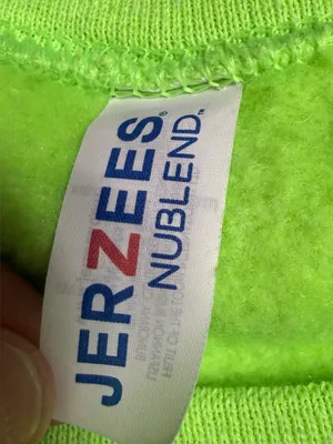 Jerzees Neon Green 'Lucky' Graphic Crewneck Sweatshirt thumbnail 2