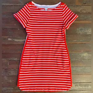 Tommy Bahama Jovanna Orange Stripe Lace-Up Shoulder Knit Dress Sz S 💚🎀 thumbnail 11