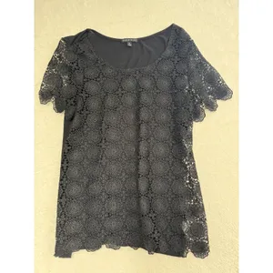 Black Lace Top Whimsigoth Witchy Dark Romantic Fairy Flare Feminine Boho‎ Size M thumbnail 4