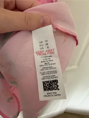 Reclaimed Vintage Pink Rose Satin Mini Dress Tie Back Size US 6 thumbnail 6