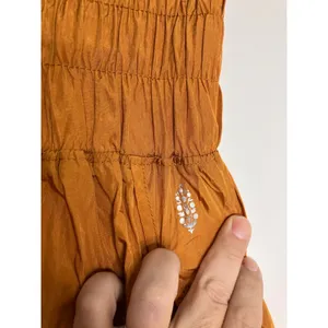 FP Movement Way Home Shorts Women S Orange Excellent High Rise Smocked Athletic thumbnail 4