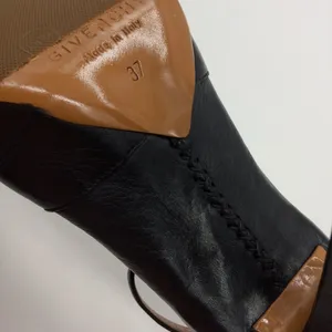 Givenchy Peep Toe Hidden Platform High Heel/Ankle Strap Pump in Black Leather thumbnail 12