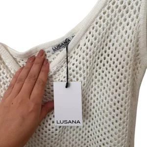 LUSANA Open Knit‎ One Shouldered Mini Dress White NWT Sz 4 thumbnail 4