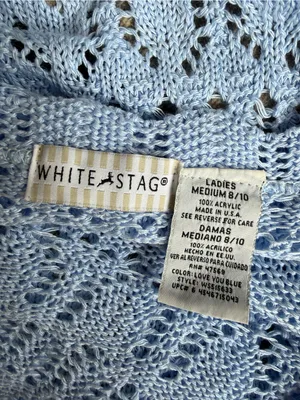 White Stag Light Blue Scalloped Tie-Front Knit Cardigan thumbnail 6