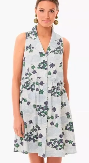 Tuckernuck Sleeveless Royal Shirtdress Province Breeze Floral‎ Print thumbnail 1