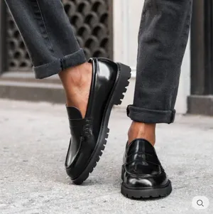 Thursday Boot Co Penny Lug Sole Loafer Leather Black $148 8.5 thumbnail 1
