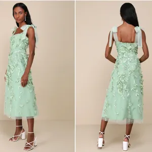 LULU's Floral Sexy Flowy Special Event Prom Wedding Chic Elegant Midi Dress thumbnail 4