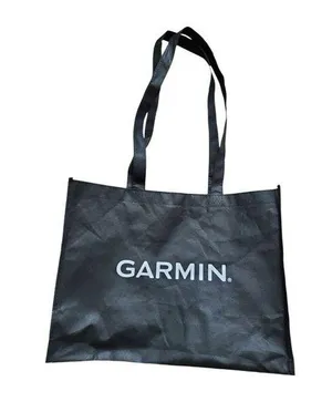 Garmin Tote Black Reusable Travel Shop Outdoor Shoulder Bag Graphic Logo 15"x15" thumbnail 1