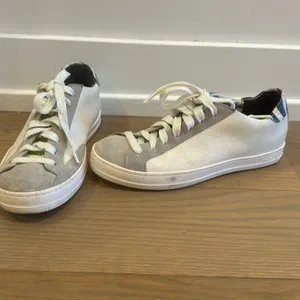 P448 Gray and White Lace-Up Sneakers thumbnail 2
