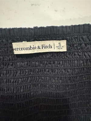 Abercrombie & Fitch Black Puff Sleeve Mini Dress Smocked Back Size Small thumbnail 3