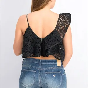 Topshop Women Embroidered‎ Tops, Black Size 4 thumbnail 2