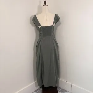 Universal Threads Green Ruffle V Neck Sleeveless Maxi Dress Sz S thumbnail 4