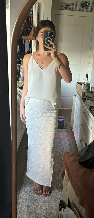 Long white skirt thumbnail 1