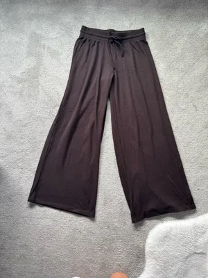 H&M Flared Pants Ribbed Brown thumbnail 2