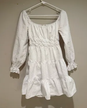 Altar'd State Dress Mini White Small Women’s Faux Wrap Long Sleeve Ruffle thumbnail 1