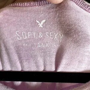 American Eagle Soft & Sexy Tank‎ Top Mauve Purple Braided Trim Sleeveless Large thumbnail 5