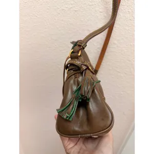 Dooney & Bourke Women Crossbody Bag Small Brown Vachetta Leather Tassel Detail thumbnail 6