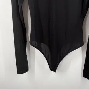 Alice + Olivia Bodysuit SZ Medium Black Hottie Long Sleeve NWT Crew Sheer $275 thumbnail 11