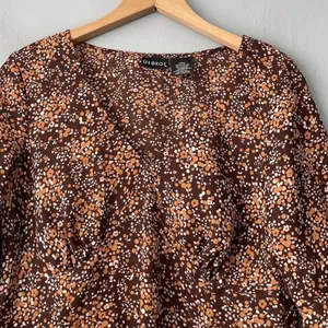 Notations Vintage Y2K Top Size M Babydoll Brown Ditzy Floral Lace Trim Boho Fairy Grunge thumbnail 4