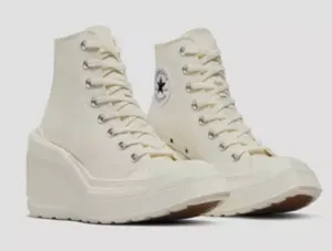 NEW Converse Chuck 70 De Luxe Wedge Platform Heel Boots White A06479C 7.5 thumbnail 1