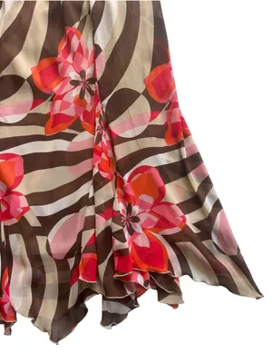 Y2K Whimsigoth Boho Chic Coastal Cowgirl Handkerchief Hem Midi Skirt Size M NWT thumbnail 3