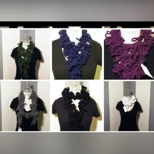 NWT Angelas Designs hand crocheted one of a kind loopy boa scarf thumbnail 7