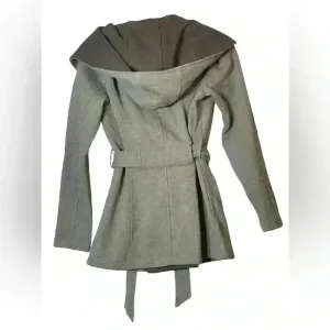 Sebby Tan & Brown Hooded Knit Belted Jacket Size Small Warm | Cozy‎ | Fall thumbnail 4