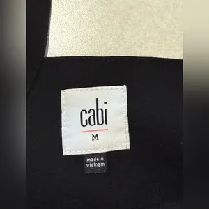 CAbi Jet Black Bralette Faux Leather Ponte Knit Stretch Top Women's Size M thumbnail 9