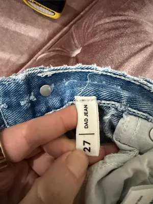 PacSun Blue Patterned Straight Leg Jeans dad jeans size 27 thumbnail 4