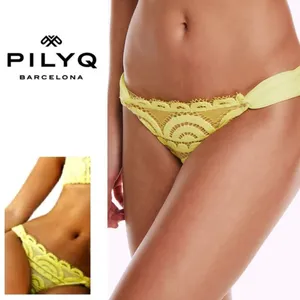 New. Pilyq teeny lace fanned full bikini bottoms. Small thumbnail 2